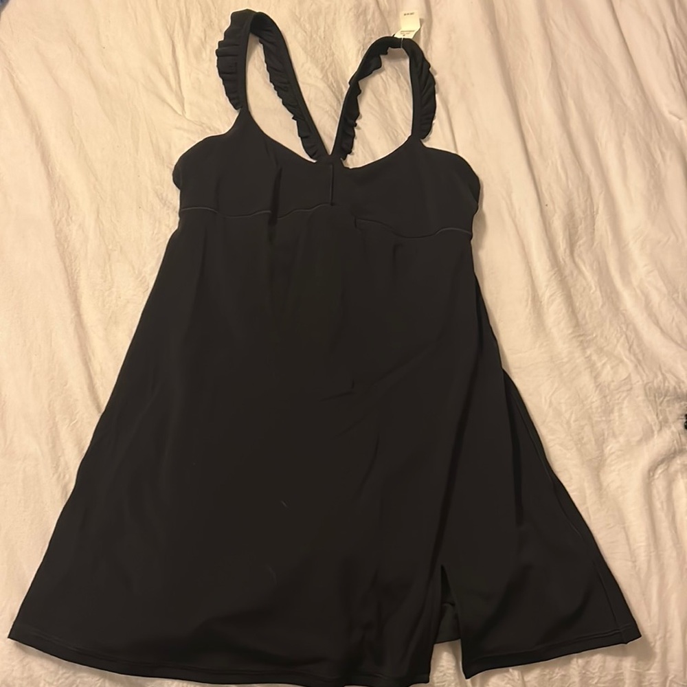 Offline by Aerie Dress with Ruffle Criss Cross Sleeves
